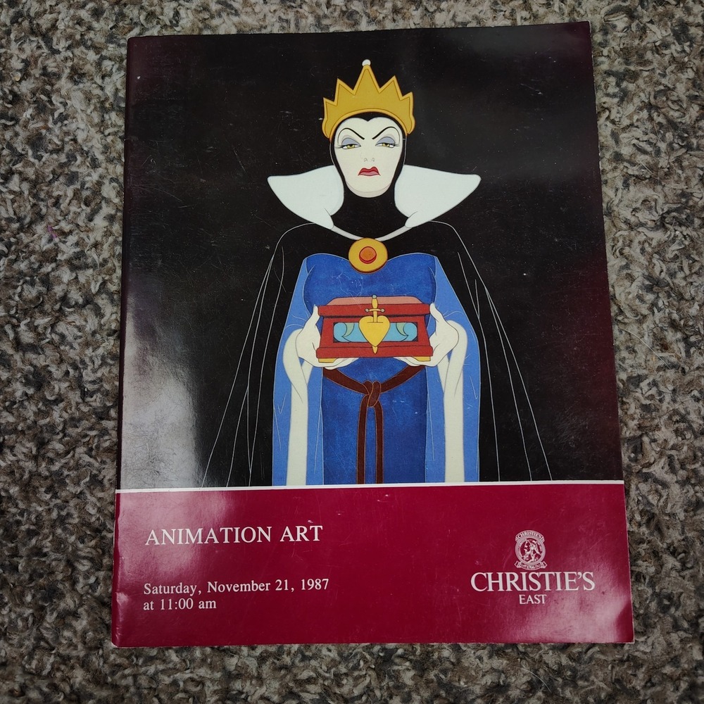 Christie's Animation Art Disney Auction Catalog 1987 Pinocchio Snow White Mickey